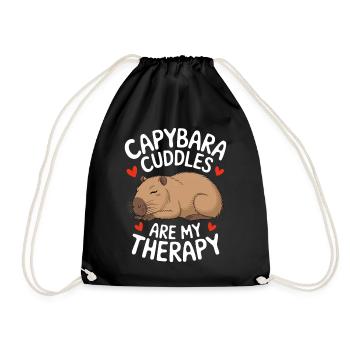 Capybara - Drawstring Bag - black - Front