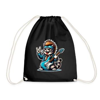 Cat Guitariste de Rock and Roll - Sac de sport léger - noir - Devant