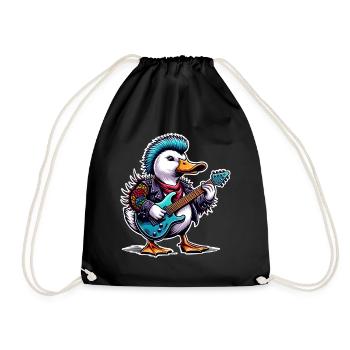 Duck Rock and Roll Guitarist - Drawstring Bag - black - Front