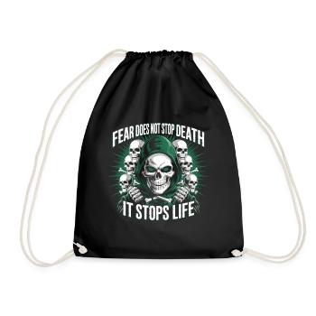 Fear Stops Life Sensenmann - Turnbeutel - Schwarz - Vorne