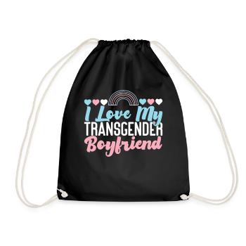 Transgender Trans LGBT Pride - Drawstring Bag - black - Front