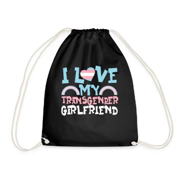 Transgender Trans LGBT Pride - Drawstring Bag - black - Front