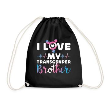 Transgender Trans LGBT Pride - Drawstring Bag - black - Front