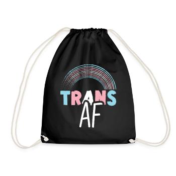 Transgender Trans LGBT Pride - Drawstring Bag - black - Front