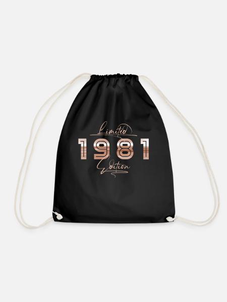 Limited 1981 Edition Retro Geburtstag Geschenk - Turnbeutel - Schwarz