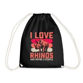 Rhinoceros - Drawstring Bag - black - Front
