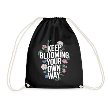 Keep Blooming Your Own Way Botanisch - Turnbeutel - Schwarz - Vorne