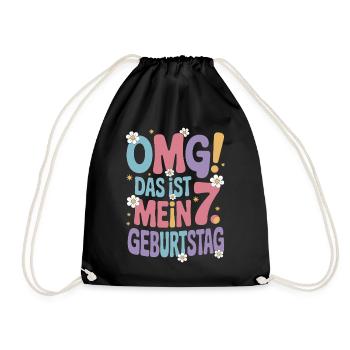 7. Geburtstag Mädchen Das Ist Mein 7. Geburtstag - Turnbeutel - Schwarz - Vorne