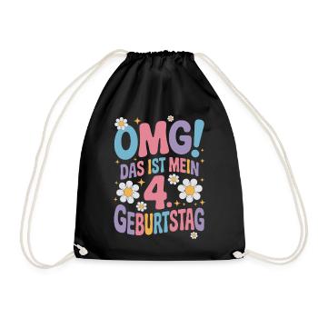 4. Geburtstag Mädchen Das Ist Mein 4. Geburtstag - Turnbeutel - Schwarz - Vorne