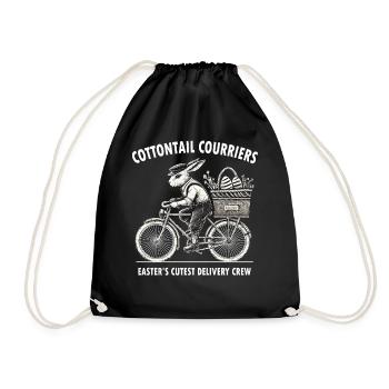 Lapin de Pâques Rétro Vintage Style Cottagecore - Sac de sport léger - noir - Devant