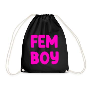 Femboy - Drawstring Bag - black - Front