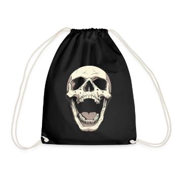 Screaming Skull with Tongue – Dark Art - Drawstring Bag - black - Front