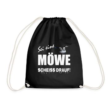 Sei eine Möwe scheiss drauf - Turnbeutel - Schwarz - Vorne