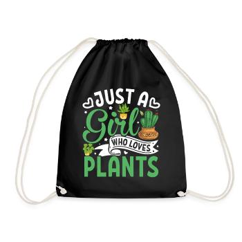 Just A Girl Who Loves Plants - Turnbeutel - Schwarz - Vorne
