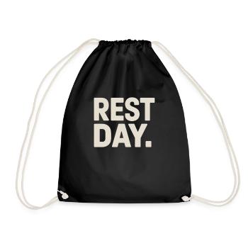 Rest Day Training Fitness Sport Chill Cheat Day - Drawstring Bag - black - Front