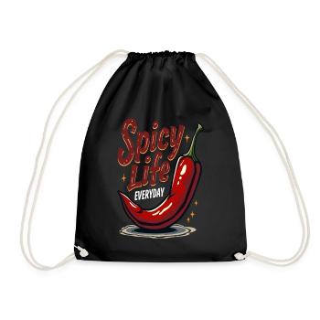 Spicy Life – Chili Vibes für jeden Tag - Turnbeutel - Schwarz - Vorne