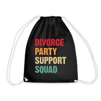 Divorce Party Support Squad - Turnbeutel - Schwarz - Vorne