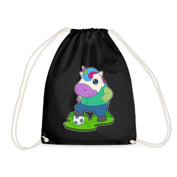 Unicorn Soccer Player Soccer - Drawstring Bag - black - Front