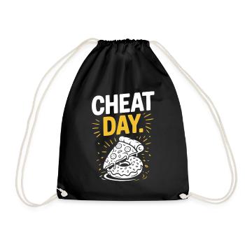 Cheat Day Fitness Enjoyment Break Training Workout - Drawstring Bag - black - Front