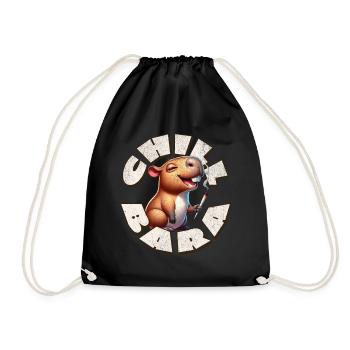 Capybara Chil Bara Fumer du cannabis - Sac de sport léger - noir - Devant
