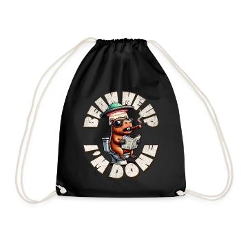 Beam Me Up I'm Done - Drawstring Bag - black - Front