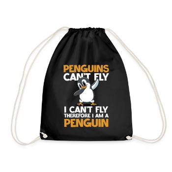 Penguins can't fly I'm a penguin - Drawstring Bag - black - Front