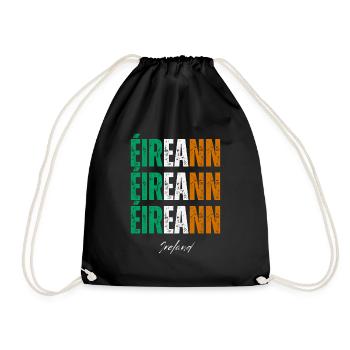 Flag of Ireland, Irish Pride - Drawstring Bag - black - Front