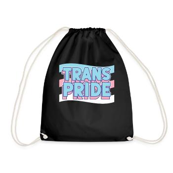 Transgender Trans LGBT Pride - Drawstring Bag - black - Front