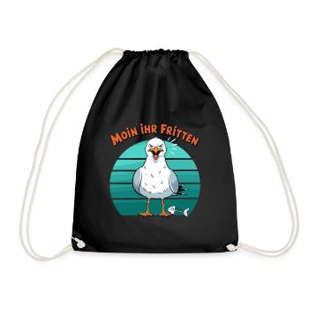 Moin ihr Fritten Möwe Hamburg Hamburger Nordsee - Sac de sport léger - noir - Devant