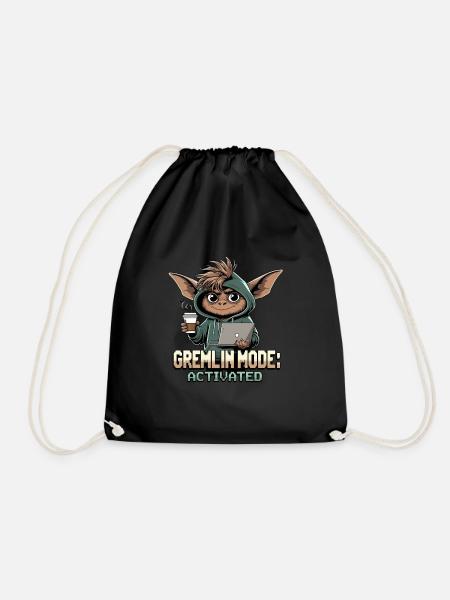 Gremlin-Modus aktiviert – Lustiges Gremlin-Design - Turnbeutel - Schwarz