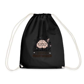 Penseur excessif certifié – Cerveau mignon - Sac de sport léger - noir - Devant