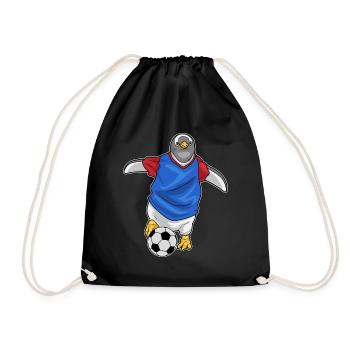 Pinguin Fußballspieler Fußball - Turnbeutel - Schwarz - Vorne