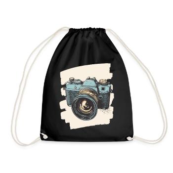 Camera Photo Camera Photographer Female Photographer - Drawstring Bag - black - Front