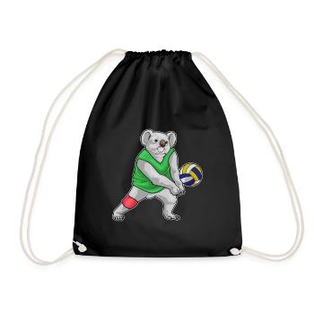 Koala Volleyball Player Volleyball - Drawstring Bag - black - Front