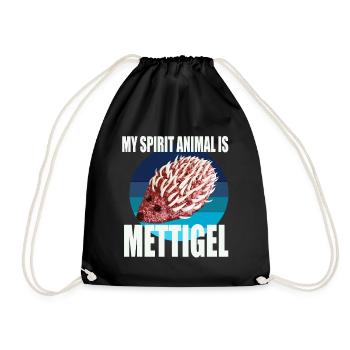 My spirit animal is Mettigel - Drawstring Bag - black - Front