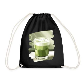 Matcha Latte Lover Green Tea - Drawstring Bag - black - Front