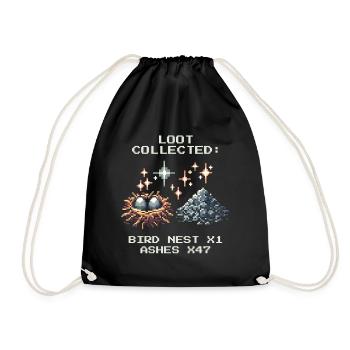 Chimney Sweep Loot Bird's Nest Ash Pixel Art - Drawstring Bag - black - Front