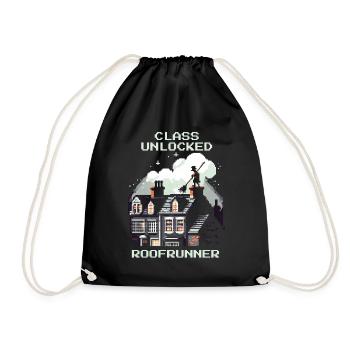 Chimney Sweep Roof Runner Class Retro Pixel Art - Drawstring Bag - black - Front
