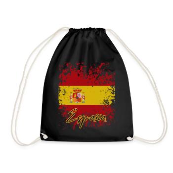 Spanischer Stolz, Flagge Spaniens - Turnbeutel - Schwarz - Vorne