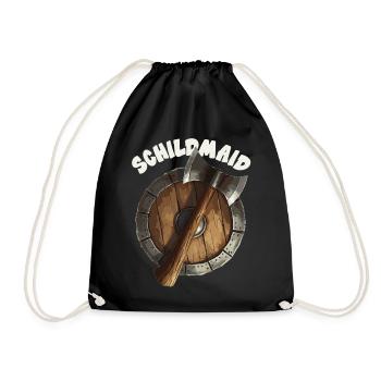 Schildmaid Wikinger Odin, Thor Asgard Schild - Turnbeutel - Schwarz - Vorne