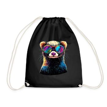 Furet Furet Putois Martre Belette Mignon Furet - Sac de sport léger - noir - Devant