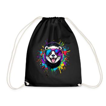 Furet Furet Putois Martre Belette Mignon Furet - Sac de sport léger - noir - Devant