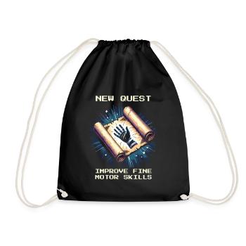 Ergotherapie Feinmotorik Quest Handtraining Retro - Turnbeutel - Schwarz - Vorne