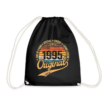Retro Vintage born in 1995 Vintage 1995 - Drawstring Bag - black - Front