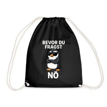 Le dicton du pingouin : Avant de demander – Non - Sac de sport léger - noir - Devant