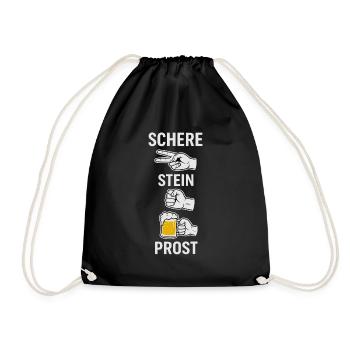 Scissors, stone, cheers - Drawstring Bag - black - Front