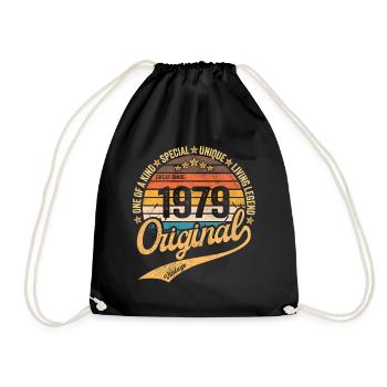 Rétro Vintage né en 1979 Millésime 1979 - Sac de sport léger - noir - Devant