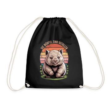 Die Würfel sind gefallen – Wombat - Turnbeutel - Schwarz - Vorne