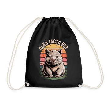 Alea iacta est Wombat - Drawstring Bag - black - Front