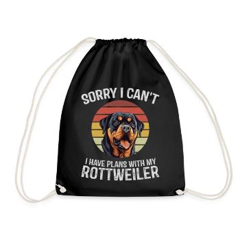 Humorvolles Rottweiler Zitat T-Shirt - Turnbeutel - Schwarz - Vorne